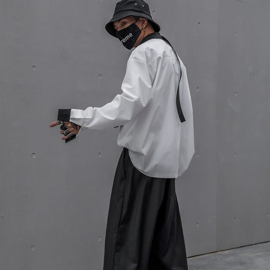 Camisa Blanca Oversized Manga Larga Estilo Coreano - Image 9