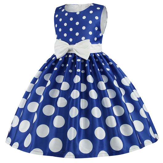 Vestido Infantil con Estampado Irregular y Lazo Festivo - Image 19