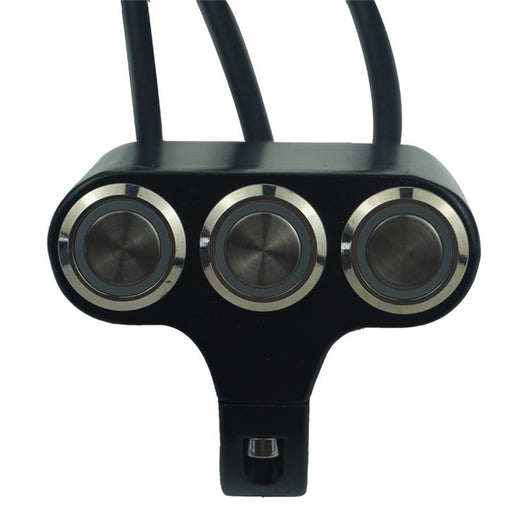 Faro LED Delantero para Motocicleta con Manillar Aluminio y Botón Multifunción