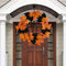Corona Decorativa Halloween con Murciélagos y Hojas de Arce - Naranja