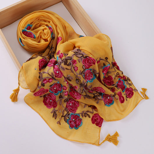 Chal de Viaje Elegante con Bordado Artesanal - Image 17