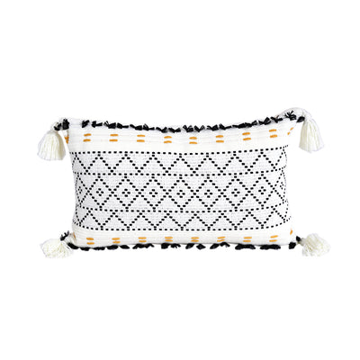 Almohada Decorativa de Peluche con Diseño Geométrico y Borlas de Flores - Image 13