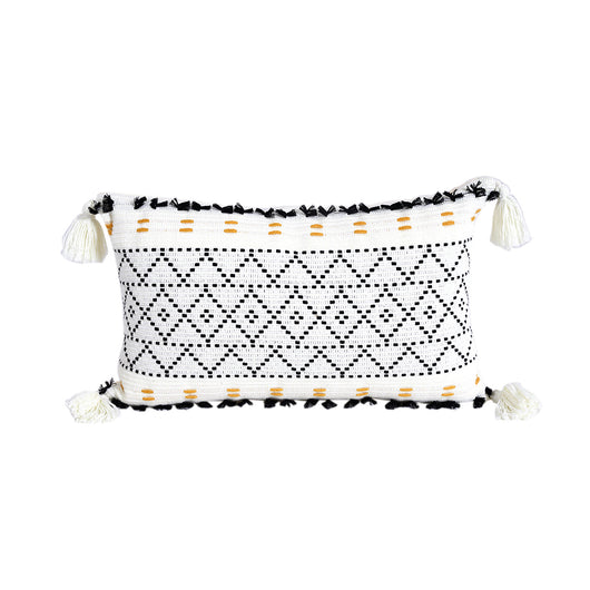 Almohada Decorativa de Peluche con Diseño Geométrico y Borlas de Flores - Image 13