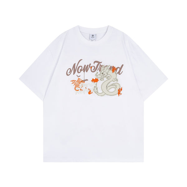 Camiseta Hombre Manga Corta con Parche Dragón