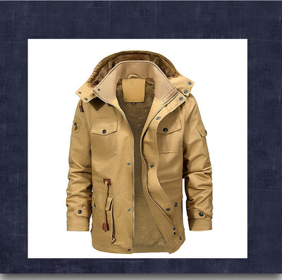 Chaqueta de Algodón Puro Lavado con Terciopelo Engrosado y Forro Removible - Image 9