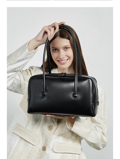 Bolso Boston de Cuero Genuino para Mujer - Portátil y Elegante - Image 24