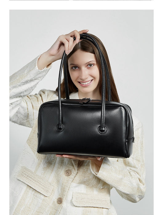 Bolso Boston de Cuero Genuino para Mujer - Portátil y Elegante - Image 24
