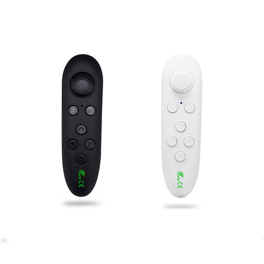 White Bluetooth remote control gamepad with joystick and multiple buttons, held in a hand. - Image 4