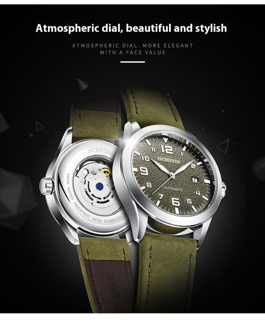 Reloj Mecánico Automático Retro Cuero Genuino Estilo Ejecutivo - Image 12