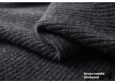 Cardigan de Lana Pura con Cierre para Hombre - Abrigo Solapa Otoño Invierno - Image 15