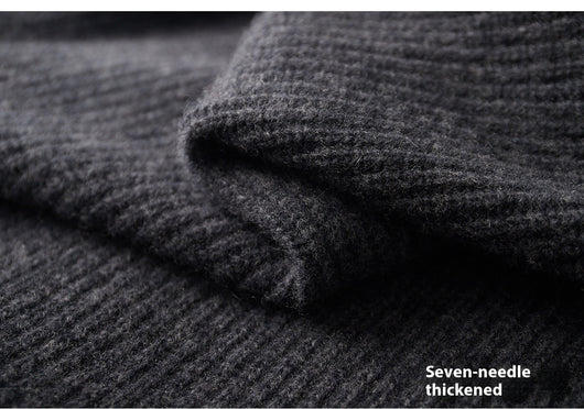 Cardigan de Lana Pura con Cierre para Hombre - Abrigo Solapa Otoño Invierno - Image 15