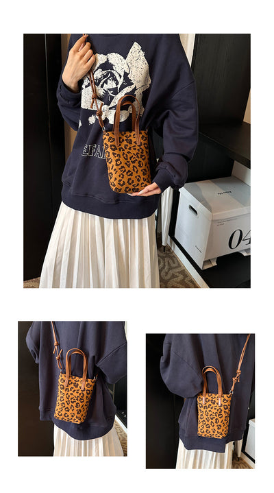 Bolsa Crossbody Retro Leopardo Otoño Invierno - Bandolera Ante Versátil para Teléfono - Image 13