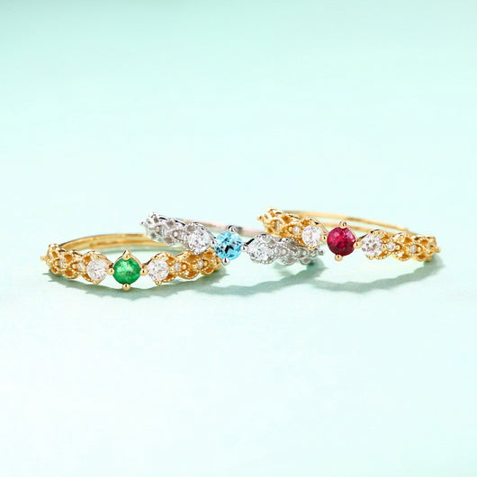 Anillo Retro de Gemas Incrustadas con Diseño Minimalista - Image 7