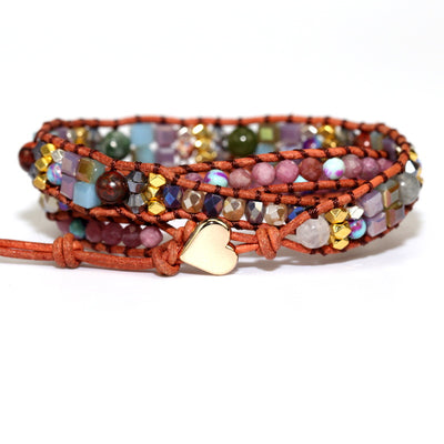 Pulsera de Cuero Tejida a Mano con Amatista - Energía Multicapa - Image 7