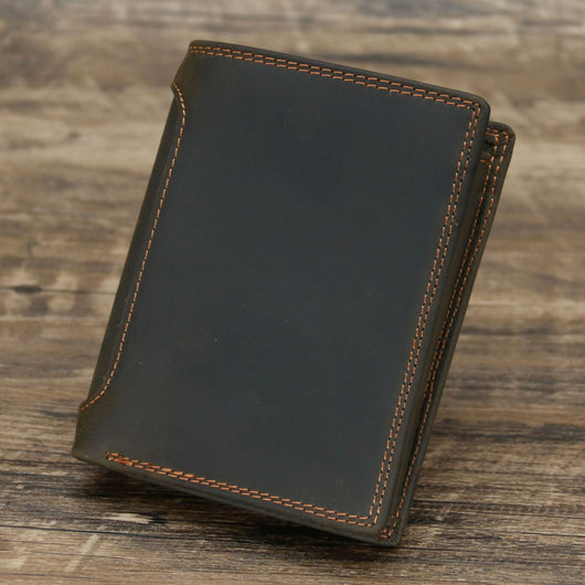 Billetera Vertical de Cuero Genuino Estilo Retro para Hombre - Image 13