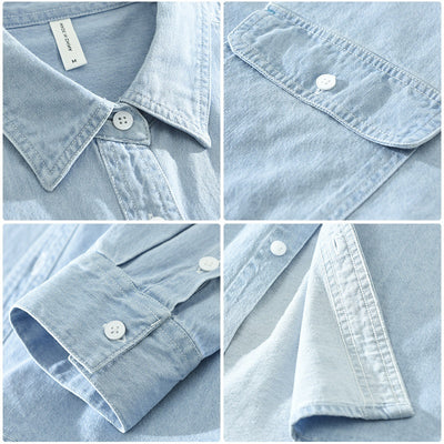 Blusa Denim Artística de Manga Larga Suelta y Casual - Image 4