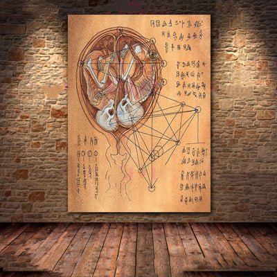 Cuadro Lienzo de Arte Geométrico Sagrado con Demonio Oscuro - Image 17