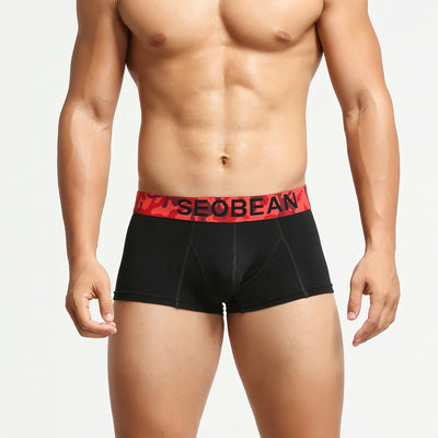 Bóxer Tipo Slip Camuflaje Cintura Baja Algodón para Hombre