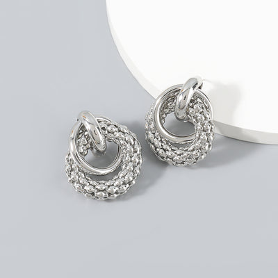 Aretes Geométricos Hueco de Aleación - Diseño Minimalista Europeo y Americano para Mujer - Image 6