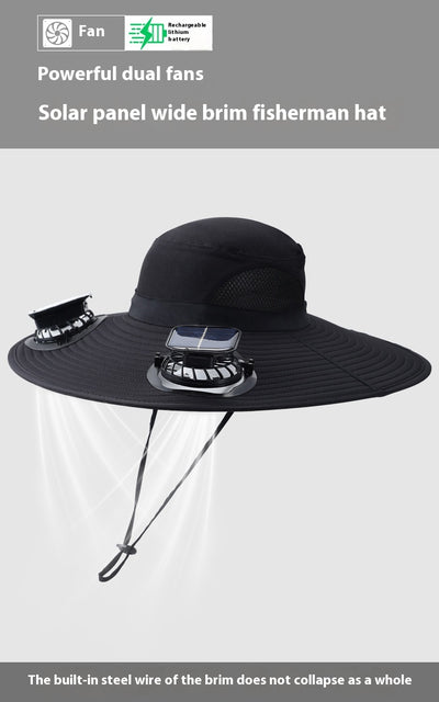 Gorra de Sombra Solar con Ventilador para Hombre - Ideal para Montaña y Pesca - Image 19