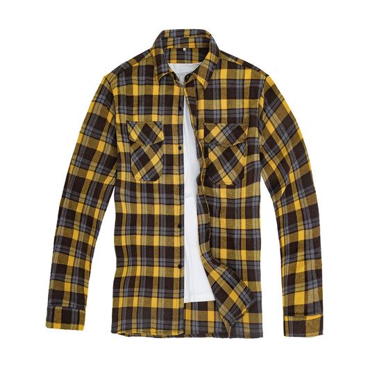 Camisa Manga Larga Cuadros con Solapa - Estilo Casual Moderno - Image 15