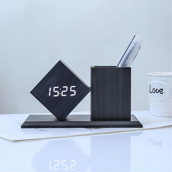 Reloj Despertador con Organizador de Escritorio