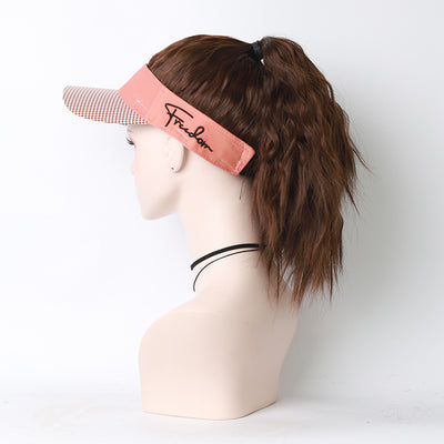 Peluca Larga Negra con Gorra de Béisbol Integrada - Estilo Red Net - Image 3