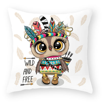 Funda de Almohada Suave con Diseño de Búho Melocotón - Image 6