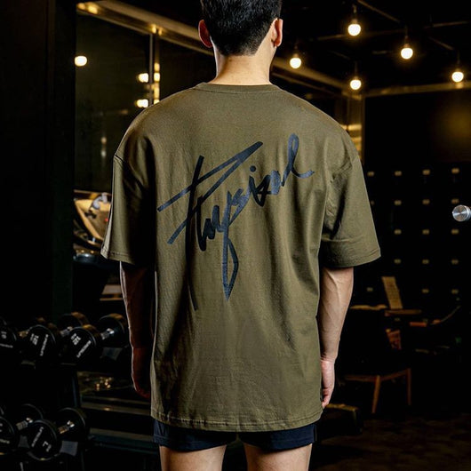 Camiseta Fitness Holgada de Algodón Puro para Hombre - Image 8