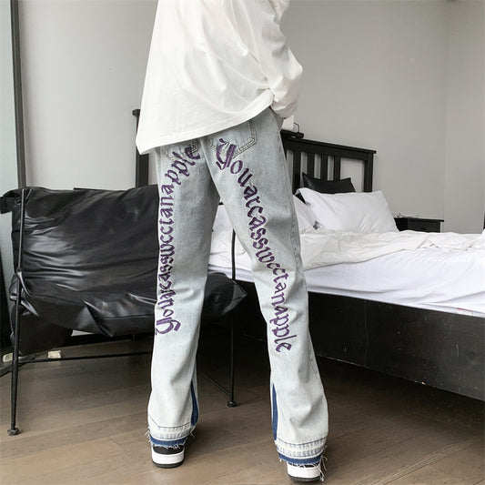 Pantalones Vaqueros Holgados de Pierna Recta para Hombre