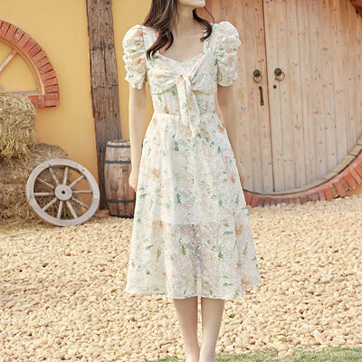 Vestido Midi con Lazo Bordado y Textura Delicada - Image 8
