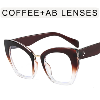 Gafas Cat Eye Grandes con Filtro Azul y Espejo Plano - Image 9