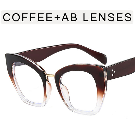 Gafas Cat Eye Grandes con Filtro Azul y Espejo Plano - Image 9