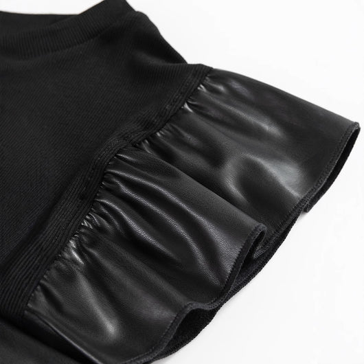 Playera de Algodón para Mujer con Detalles de Malla y Volantes - Image 3