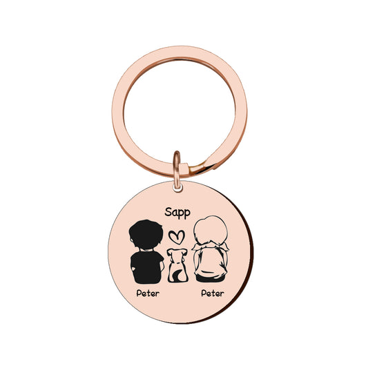 Llavero Redondo Personalizado con Nombre de Mascota para Toda la Familia - Image 6