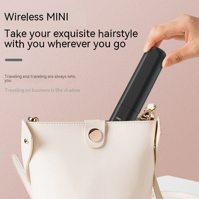 Black and rose gold wireless negative ion straight hair comb with three temperature settings and a sleek, portable design. - Image 4