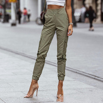 Pantalones de Trabajo Casual Verde Militar para Mujer - Image 5