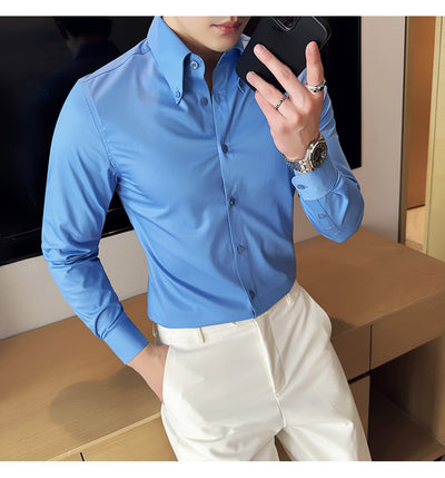 Camisa Manga Larga Talla Grande sin Planchado - Comodidad Profesional - Image 9