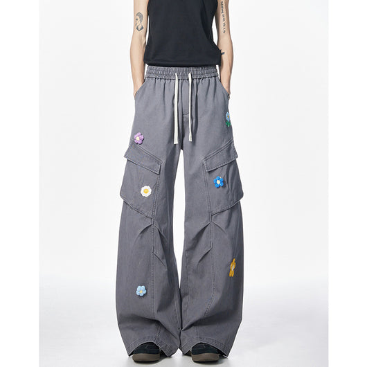 Pantalones de Trabajo Retro Multi-bolsillos Corte Recto Unisex - Image 9