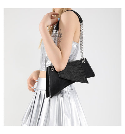 Cartera Cuadrada de Cuero Brillante con Patrón de Piedra para Mujer - Image 44