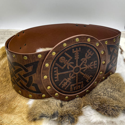 Cinturón Ancho Retro Estilo Caballero con Hebilla Medieval