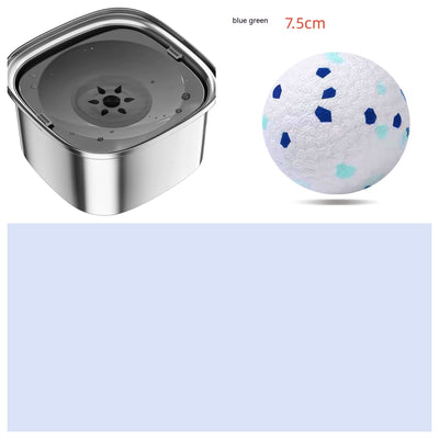 White pet ball dog toy with a textured surface, featuring scattered red, blue, and yellow hexagonal shapes. - Image 16