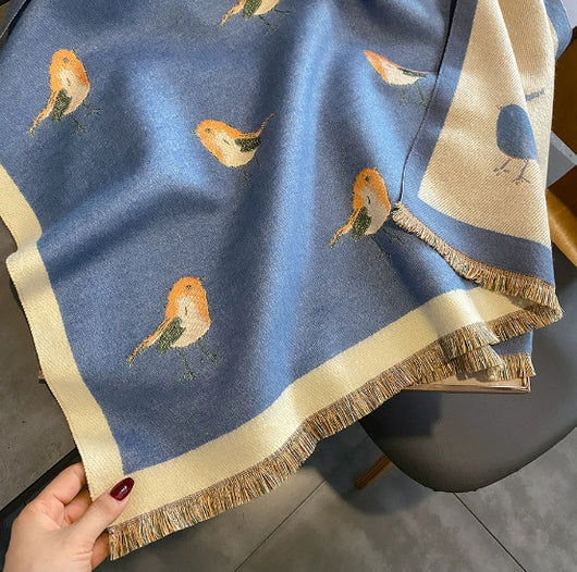 Pashmina Cálida con Diseño de Aves - Bufanda Versátil de Cachemira - Image 10