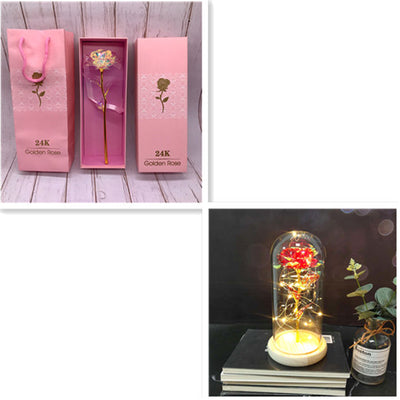 Conjunto de Rosas Doradas Luminosas 24K - Image 44