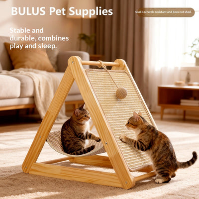 Árbol para Gatos de Madera Maciza Resistente y Fácil de Limpiar