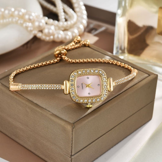 Reloj Pulsera Cuadrado con Diamantes y Diseño de Cuerda Trenzada - Image 14