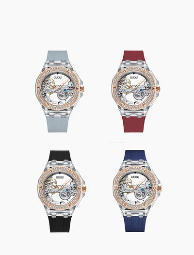 Reloj Mecánico para Mujer con Strass y Correa de Silicona - Image 13