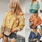 Camiseta Suelta Retro Estampada para Mujer