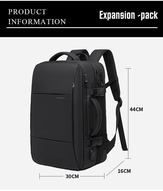 Mochila Ejecutiva Impermeable con Capacidad Expandible para Viajes de Negocios - Image 9