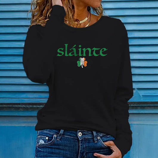 Camisetas Estampadas de Manga Larga para Otoño e Invierno